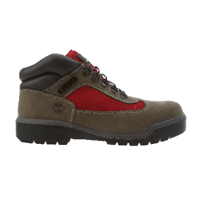 Pre-owned Timberland Field Boot Mid 'grey Red'