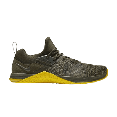 Pre-owned Nike Metcon Flyknit 3 'sequoia Bright Citron' In Green
