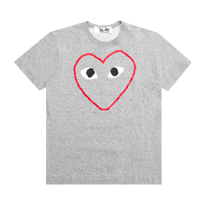 Pre-owned Comme Des Garçons Play Red Heart Sketch T-shirt 'grey'