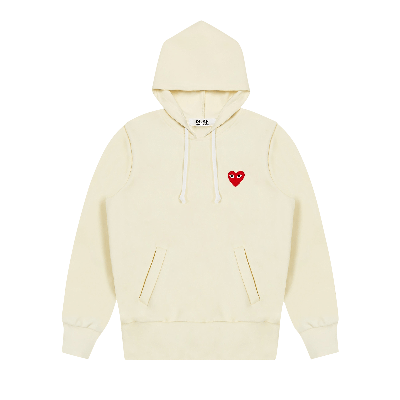 Pre-owned Comme Des Garçons Play Hoodie 'ivory' In White