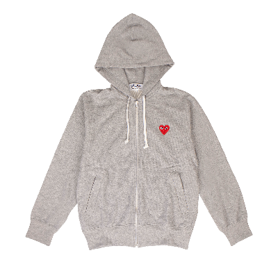 Pre-owned Comme Des Garçons Play Heart Hooded Sweatshirt 'gray' In Grey