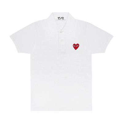 Pre-owned Comme Des Garçons Play Heart Polo 'white'