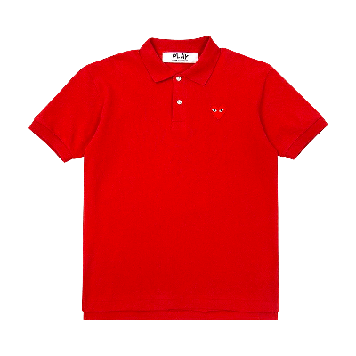 Pre-owned Comme Des Garçons Play Big Heart Polo T-shirt 'red'