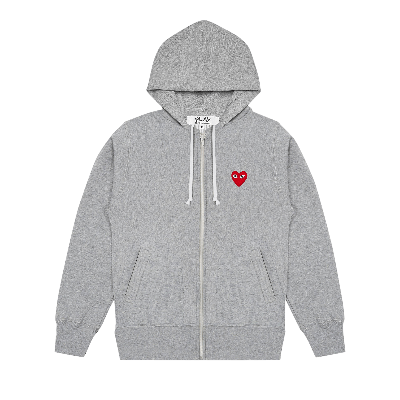 Pre-owned Comme Des Garçons Play Multi Heart Zip Up Hoodie 'grey'