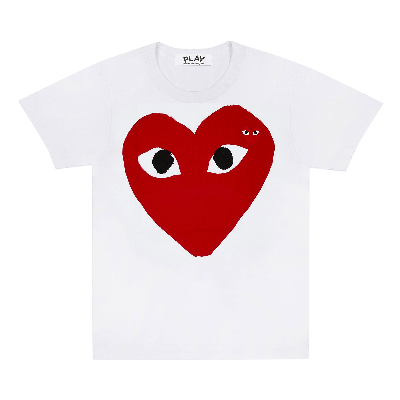 Pre-owned Comme Des Garçons Play Big Heart T-shirt 'white'