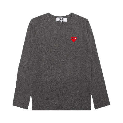 Pre-owned Comme Des Garçons Play Red Heart Sweater 'grey'