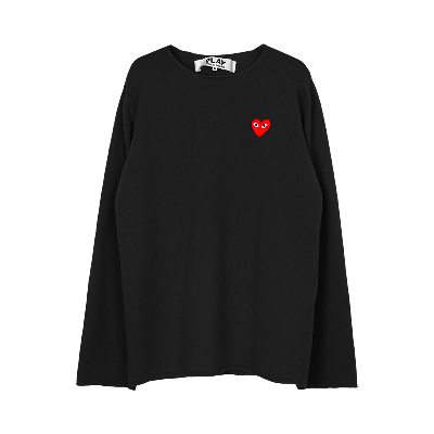 Pre-owned Comme Des Garçons Play Red Heart Sweater 'black'