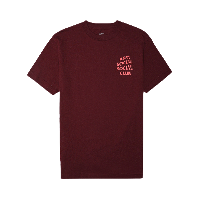 Pre-owned Anti Social Social Club Logo 2 T-shirt 'maroon' In Red