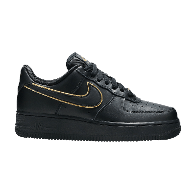 Pre-owned Nike Wmns Air Force 1 Low '07 Essential 'black Gold Swoosh'