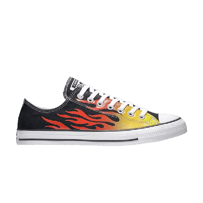 Pre-owned Converse Chuck Taylor All Star Low 'flame' In Black