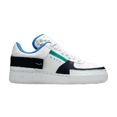 Pre-owned Nike Air Force 1 Type 'green Blue' In White