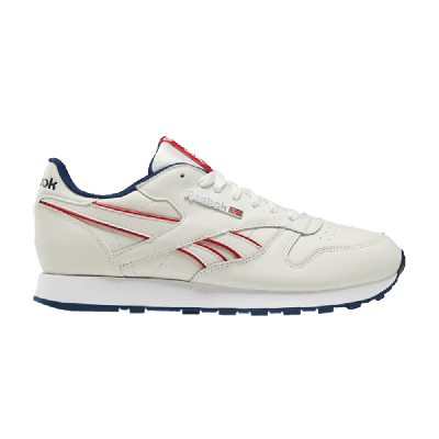 Pre-owned Reebok Classic Leather 'chalk Navy Red' In Cream
