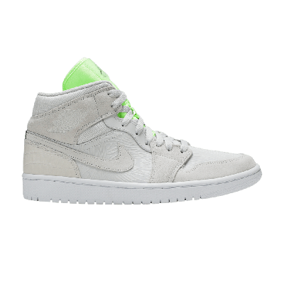 Pre-owned Air Jordan Wmns  1 Mid 'ghost Green' In Grey