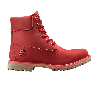 Pre-owned Timberland Wmns 6 Inch Premium 'ruby Red'