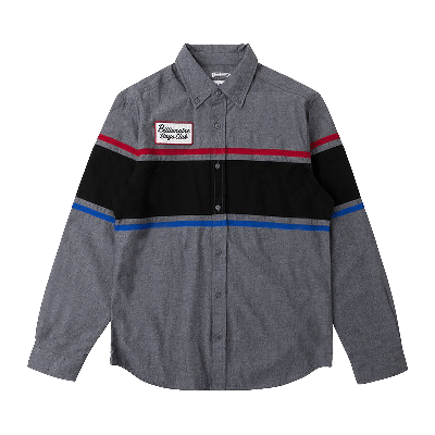 Pre-owned Billionaire Boys Club Service Bay Long Sleeve Woven 'charcoal' In Grey