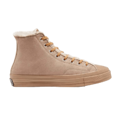 Pre-owned Converse Tri Panel X Chuck 70 Hi 'khaki Shearling' In Tan