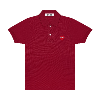 Pre-owned Comme Des Garçons Play Big Heart Polo 'burgundy' In Red
