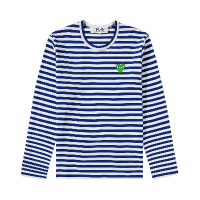 Pre-owned Comme Des Garçons Play Long-sleeve Striped T-shirt 'navy' In Blue