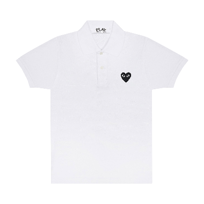 Pre-owned Comme Des Garçons Play Polo T-shirt 'white'