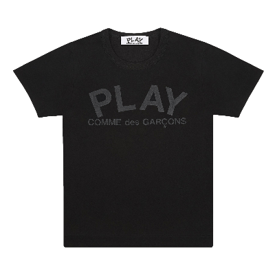 Pre-owned Comme Des Garçons Play Logo Text T-shirt 'black'