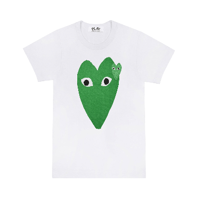 Pre-owned Comme Des Garçons Play T-shirt 'white/green'