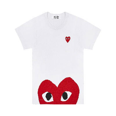Pre-owned Comme Des Garçons Play Bottom Heart Eye T-shirt 'white/red'