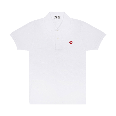 Pre-owned Comme Des Garçons Play Polo T-shirt 'white'