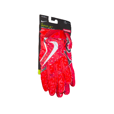 Pre-owned Supreme X Nike Vapor Jet 4.0 Football Gloves 'red'