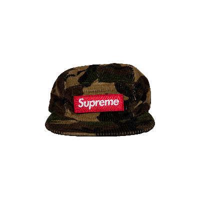 Pre-owned Supreme Camo Corduroy Camp Cap 'woodland Camo' In Multi-color