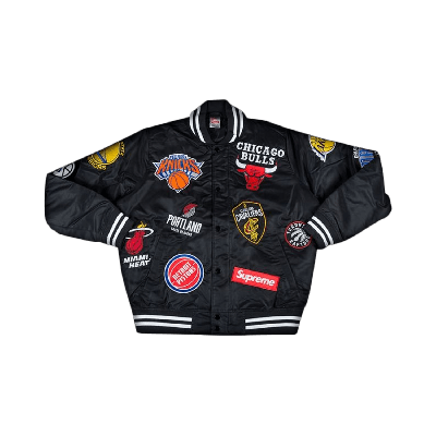 Pre-owned Supreme X Nike X Nba Teams Warm Up Jacket 'black'
