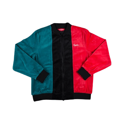 Pre-owned Supreme Velour Zip Up Sweatshirt 'black'