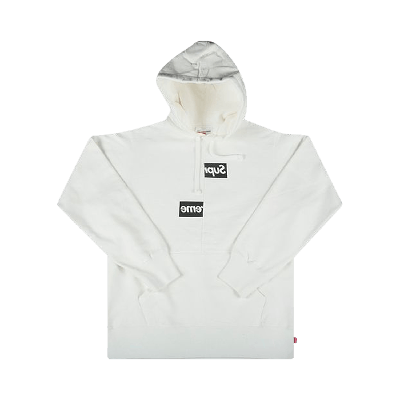 Pre-owned Supreme X Comme Des Garçons Shirt Split Box Logo Hooded Sweatshirt 'white'