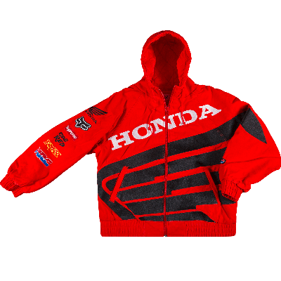Pre-owned Supreme X Honda Fox Racing Puffy Zip Up Jacket 'red'