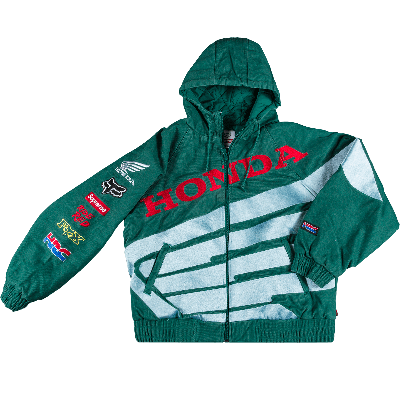 Pre-owned Supreme X Honda Fox Racing Puffy Zip Up Jacket 'green'