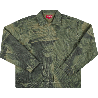 Pre-owned Supreme Is Love Denim Work Jacket 'olive' In Green