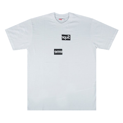Pre-owned Supreme X Comme Des Garçons Shirt Split Box Logo T-shirt 'white'