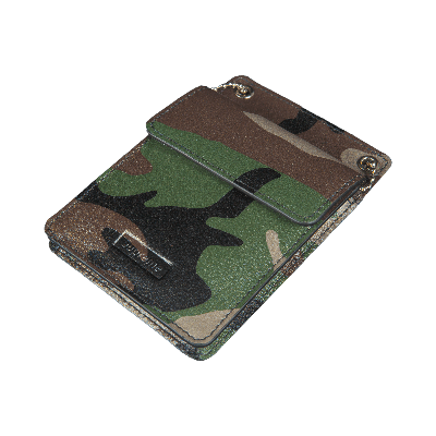 Pre-owned Supreme Leather Id Holder And Wallet 'camo' In Multi-color
