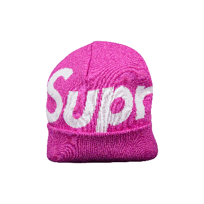 Pre-owned Supreme Big Logo Beanie 'magenta' In Purple