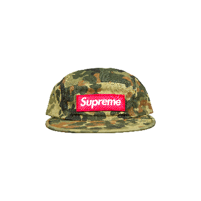 Pre-owned Supreme Military Camp Cap 'german Camo' In Green