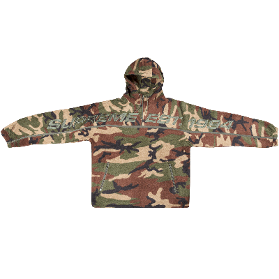 Pre-owned Supreme Polartec Half Zip Hooded Sweatshirt 'camo' In Multi-color