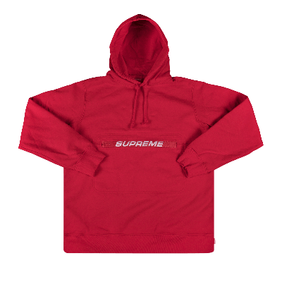Pre-owned Supreme Zip Pouch Hooded Sweatshirt 'red'
