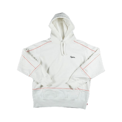 Pre-owned Supreme Piping Hooded Sweatshirt 'white'