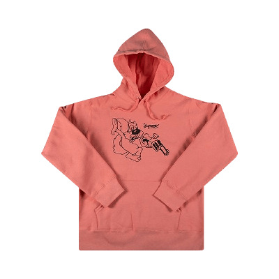 Pre-owned Supreme Lee Hooded Sweatshirt 'coral' In Orange