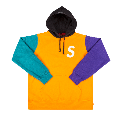 Pre-owned Supreme S Logo Colorblocked Hooded Sweatshirt 'orange'
