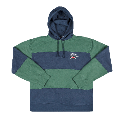 Pre-owned Supreme X Nike Stripe Hooded Sweatshirt 'navy' In Blue