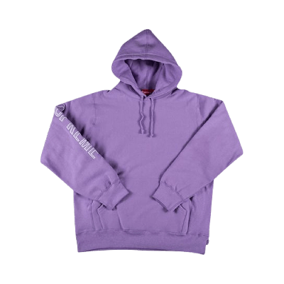 Pre-owned Supreme Sleeve Embroidery Hooded Sweatshirt 'violet' In Purple