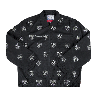 Pre-owned Supreme X Nfl Raiders '47 Embroidered Harrington Jacket 'black'