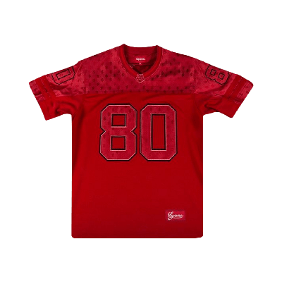 Pre-owned Supreme Monogram Football Jersey 'red'