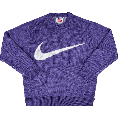 Pre-owned Supreme X Nike Swoosh Sweater 'purple'