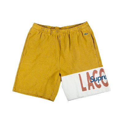 Pre-owned Supreme X Lacoste Logo Panel Sweatshort 'gold'